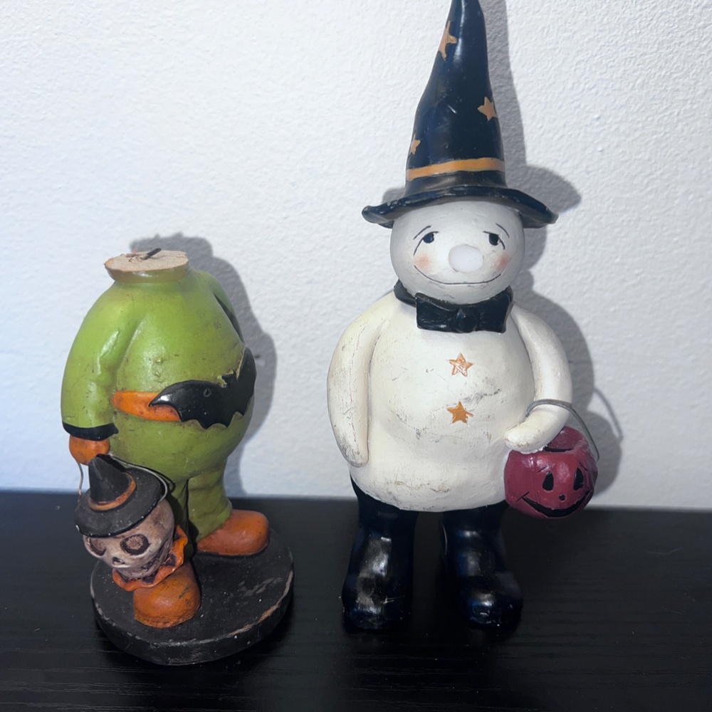 LOT OF 2 Bethaney Lowe VTG HALLOWEEN SNOWMAN &  PUMPKIN MAN